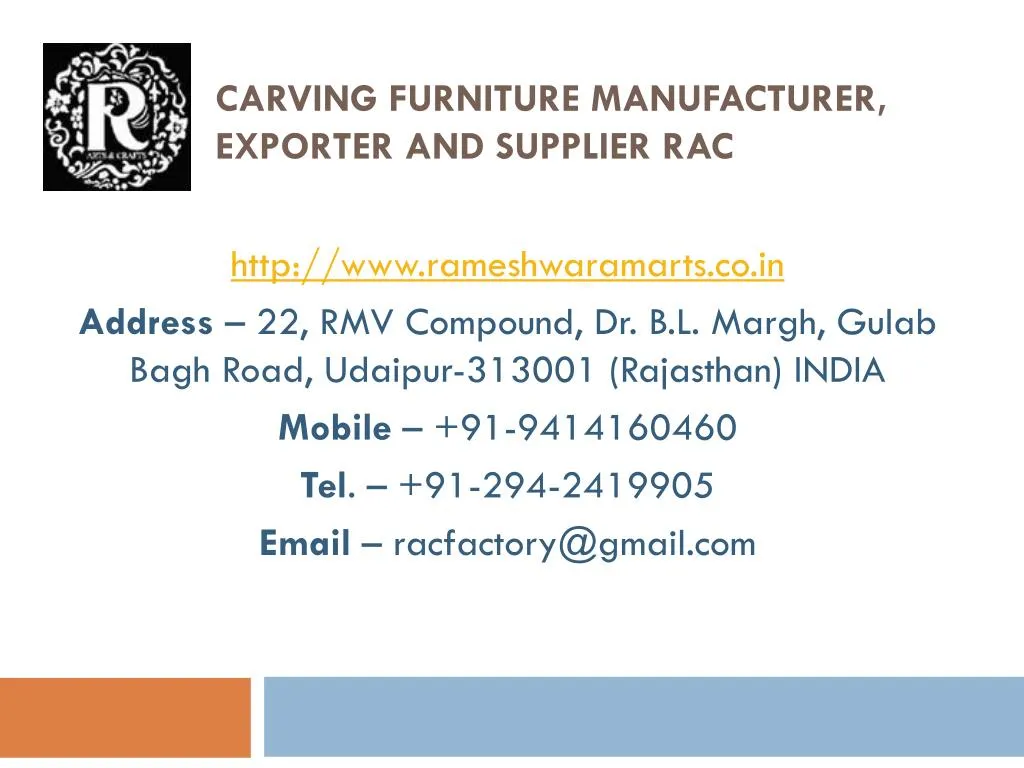 carving furniture manufacturer exporter and supplier rac