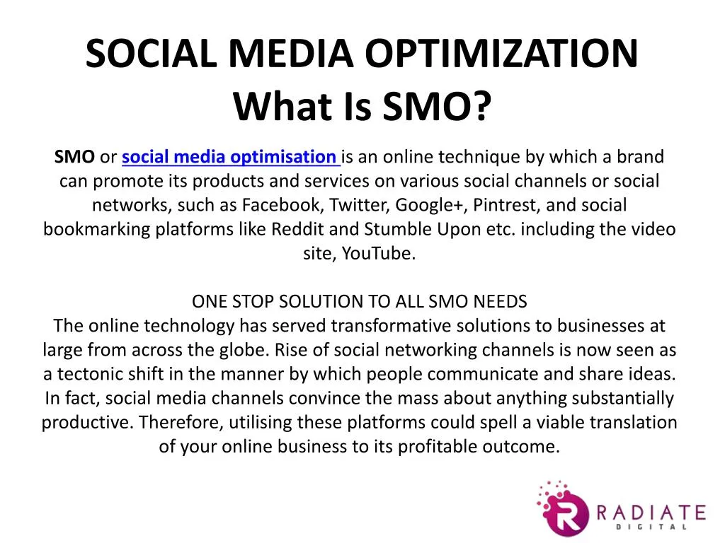 social media optimization what is smo