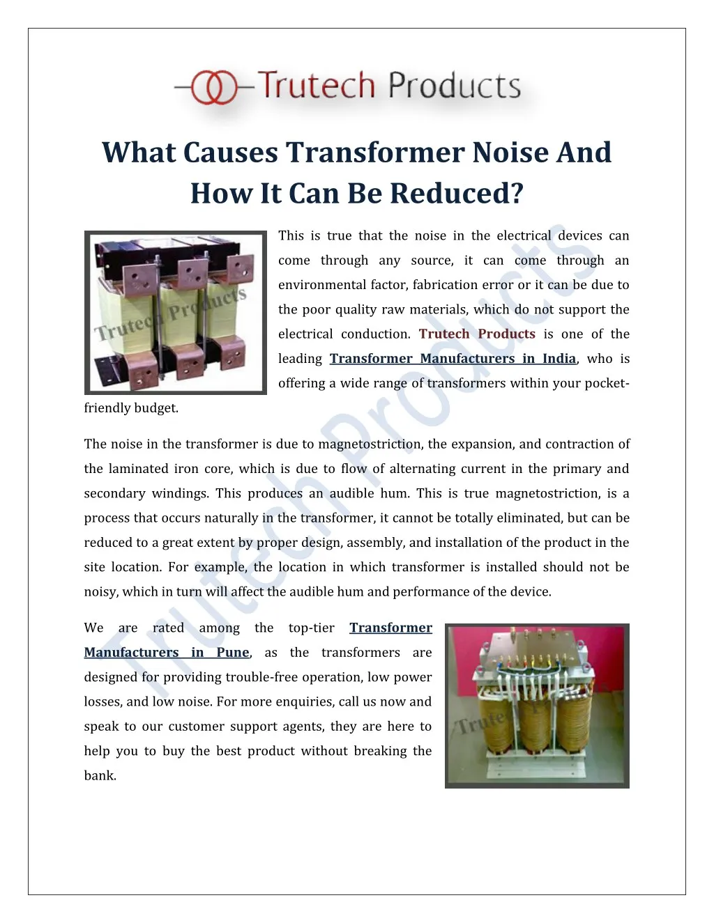 what causes transformer noise