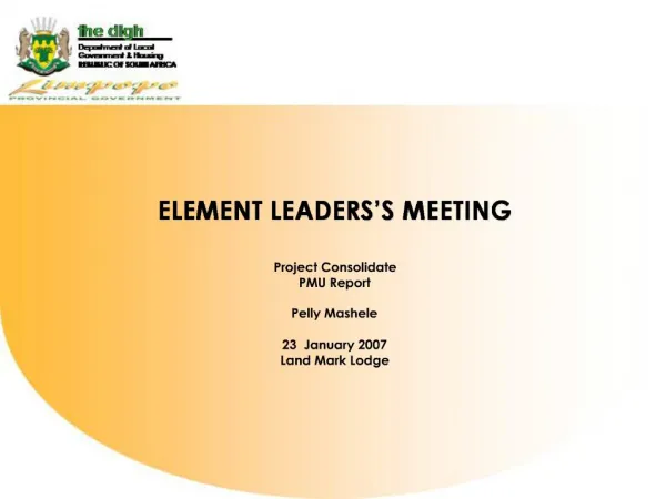 ELEMENT LEADERS S MEETING