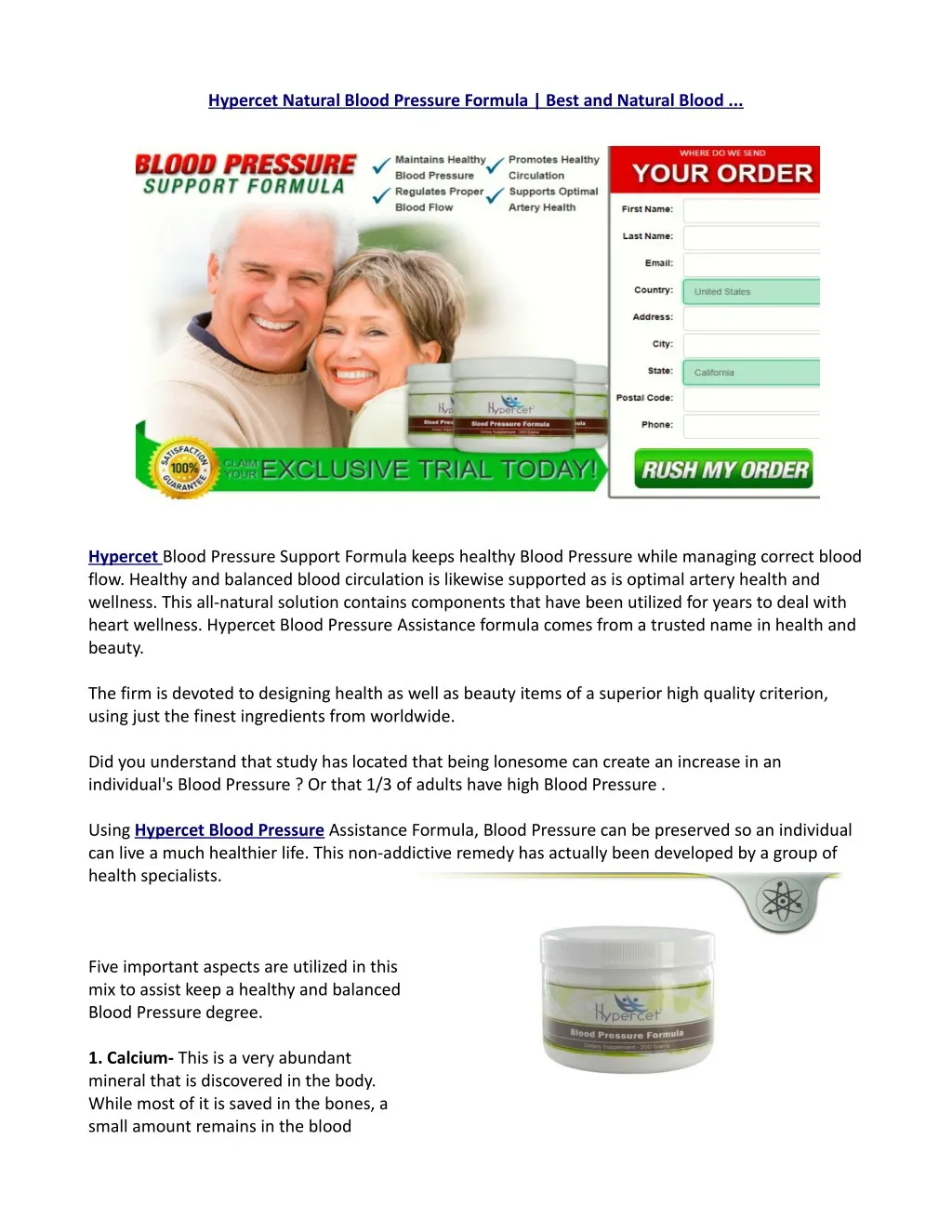 hypercet natural blood pressure formula best