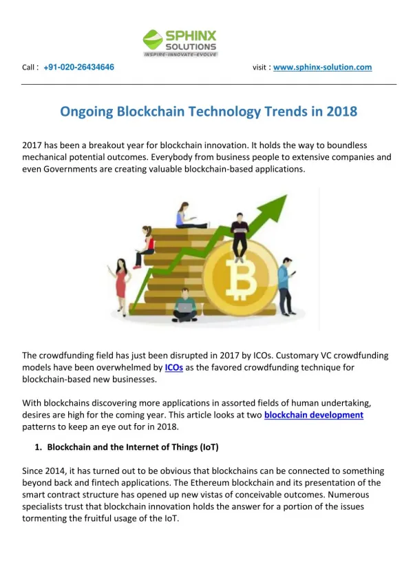 Ongoing Blockchain Technology Trends in 2018