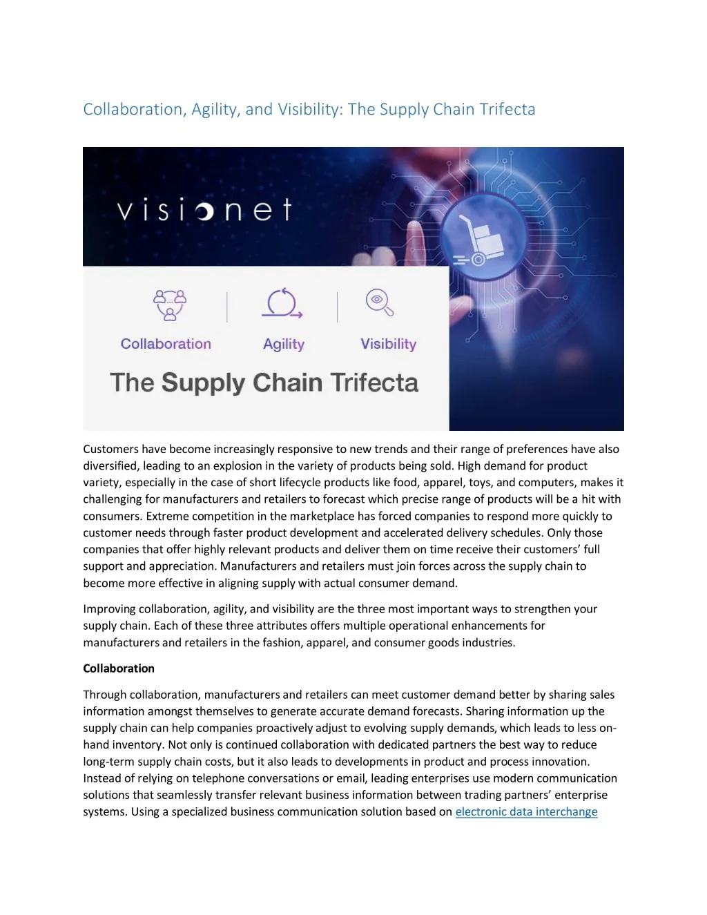 collaboration agility and visibility the supply