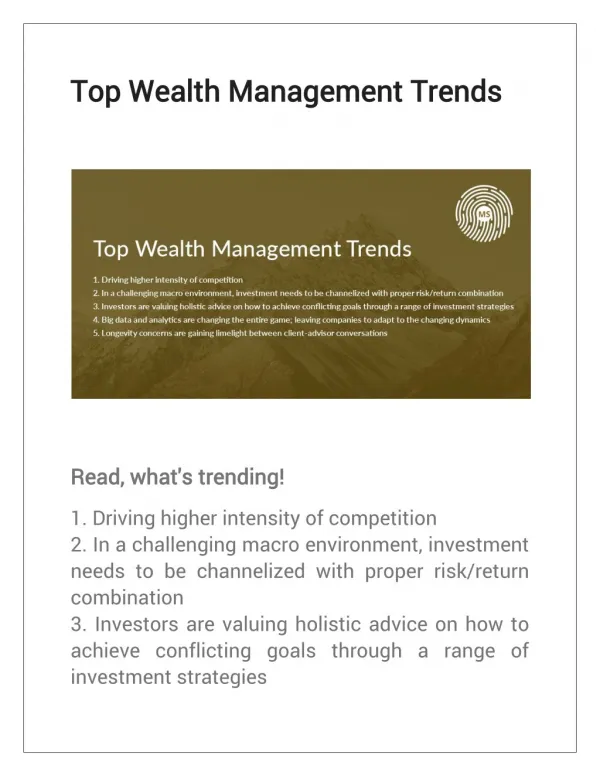 Top Wealth Management Trends