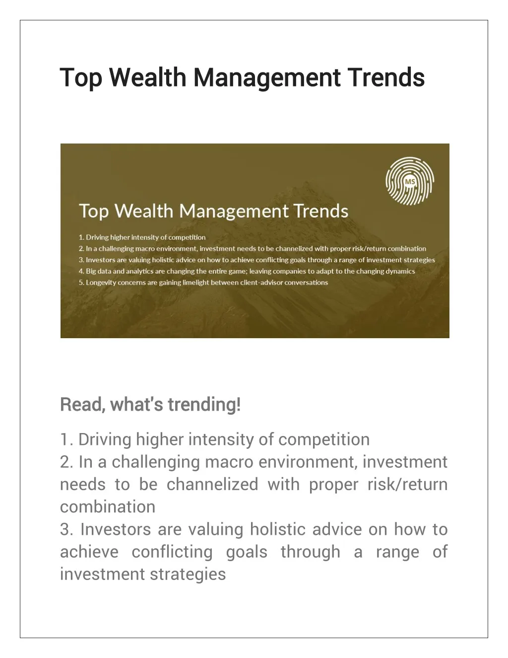 top wealth management trends top wealth