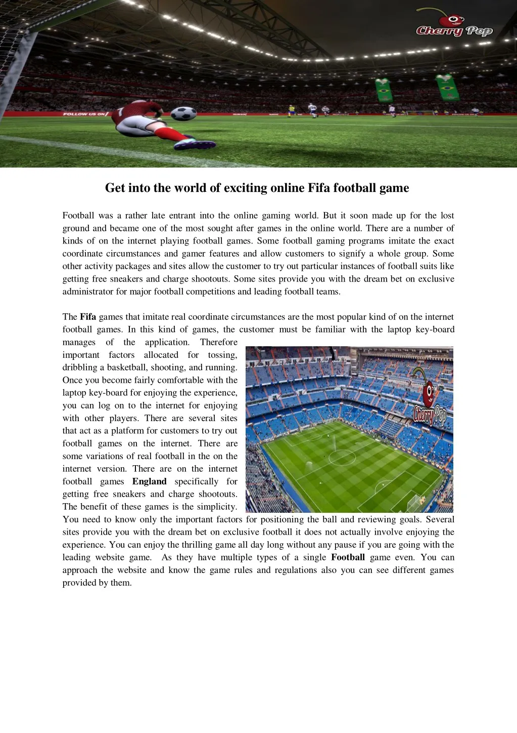 get into the world of exciting online fifa