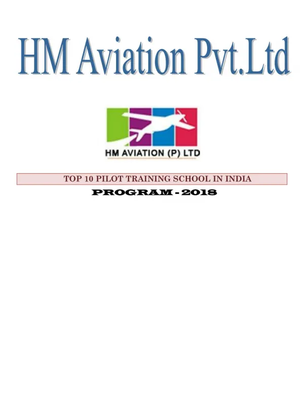 HM Aviation â€“ The best pilot training school in India