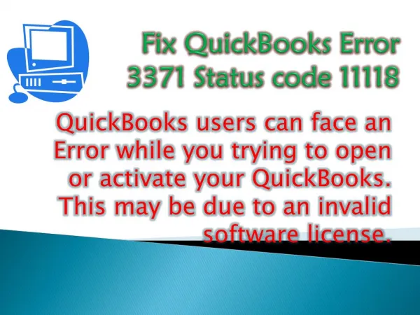 Fix QuickBooks Error 3371 Status Code 11118