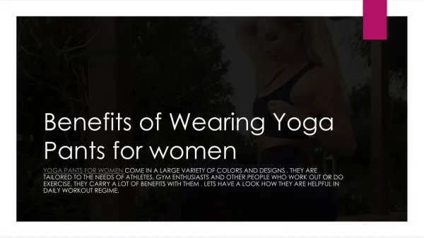 Benefits of Wearing Yoga Pants for Women