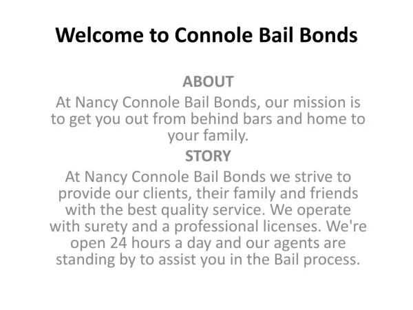 welcome to connole bail bonds