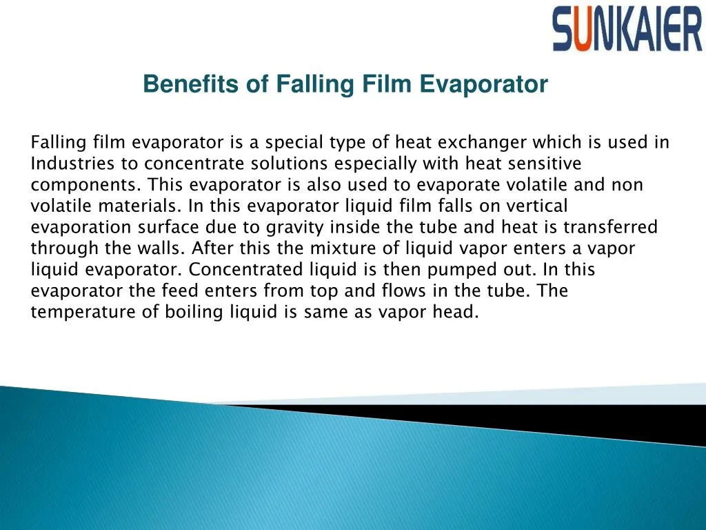 benefits of falling film evaporator