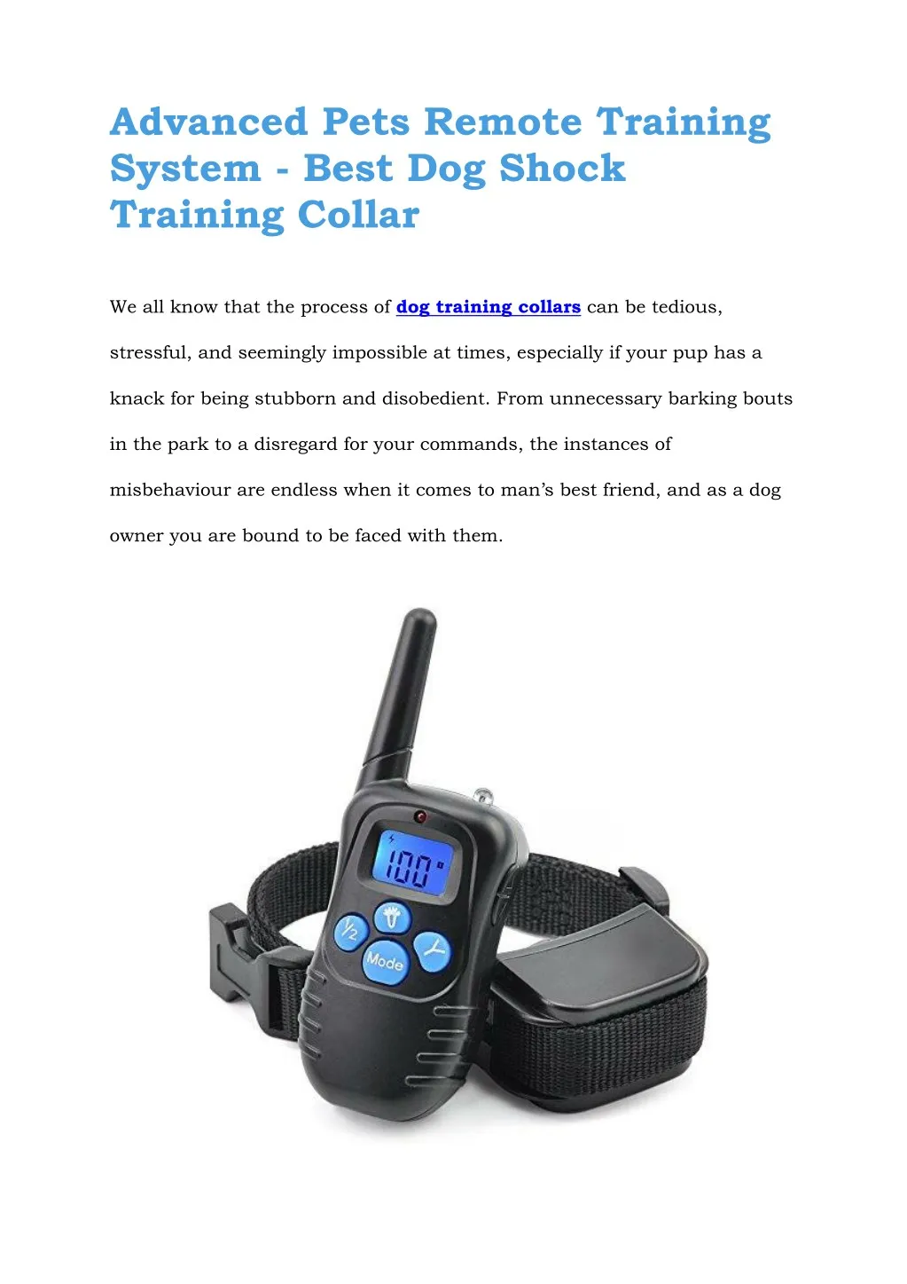 advanced pets remote training system best