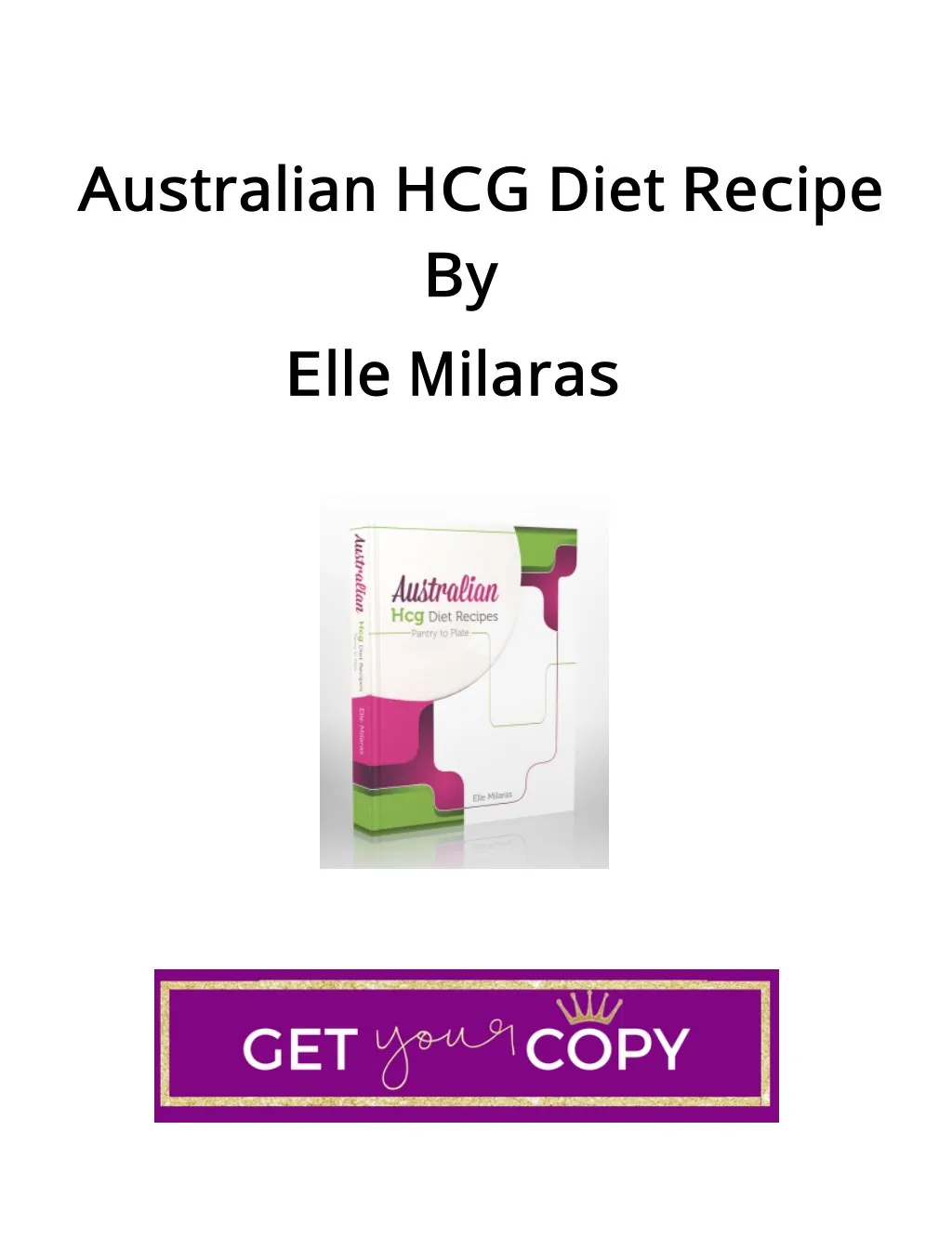 australian hcg diet recipe pdf ebook free