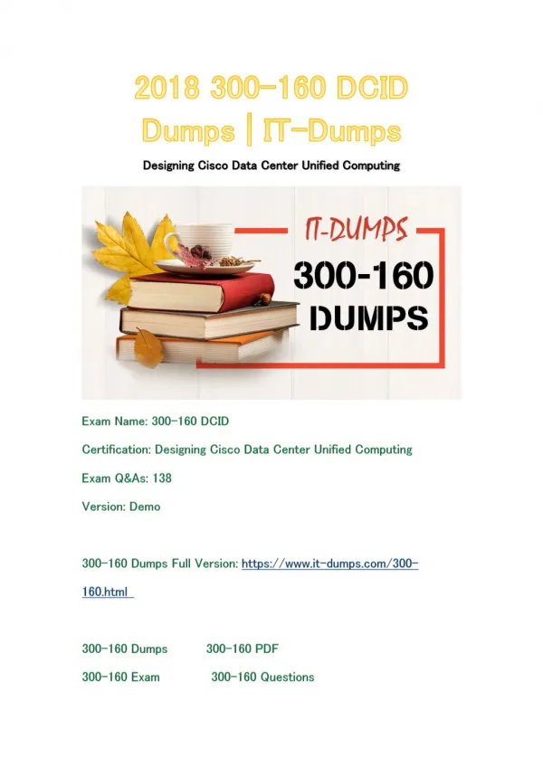 2018 Cisco 300-160 Real Dumps | IT-Dumps