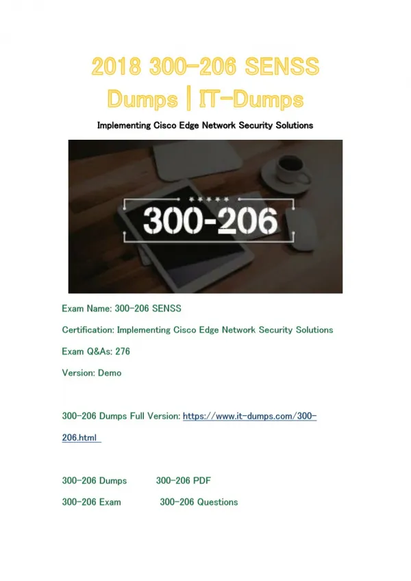 2018 Cisco 300-206 Real Dumps | IT-Dumps