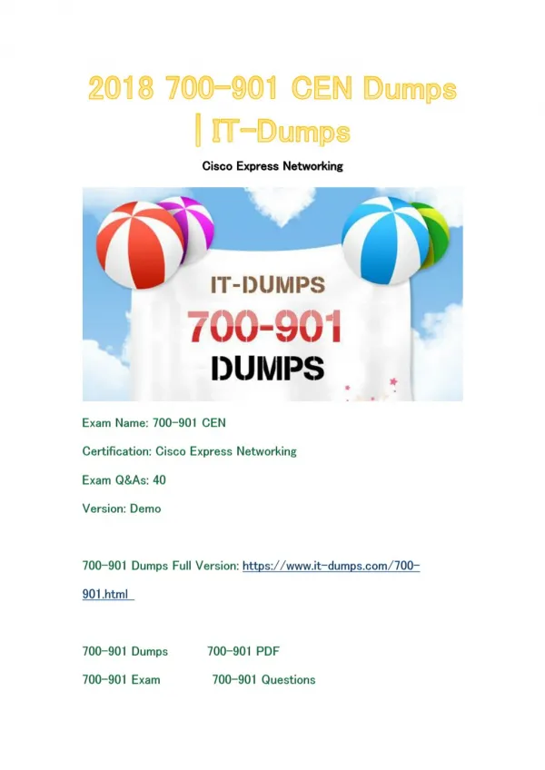 2018 Cisco 700-901 Real Dumps | IT-Dumps