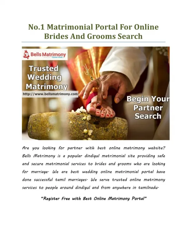 No.1 Matrimonial Portal For Online Brides And Grooms Search