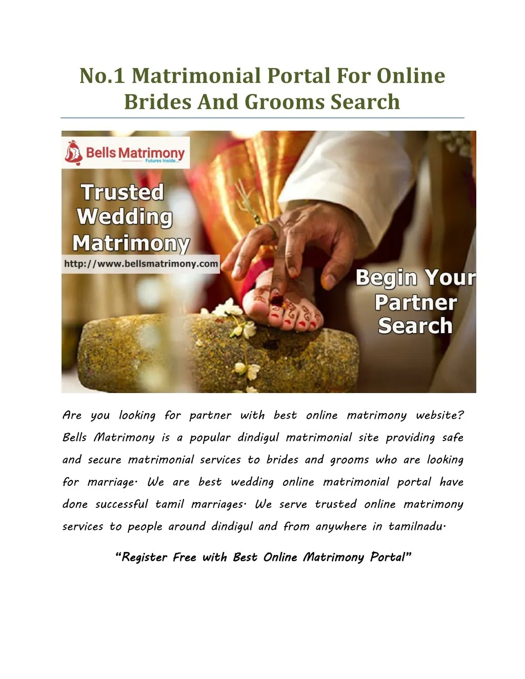 no 1 matrimonial portal for online brides