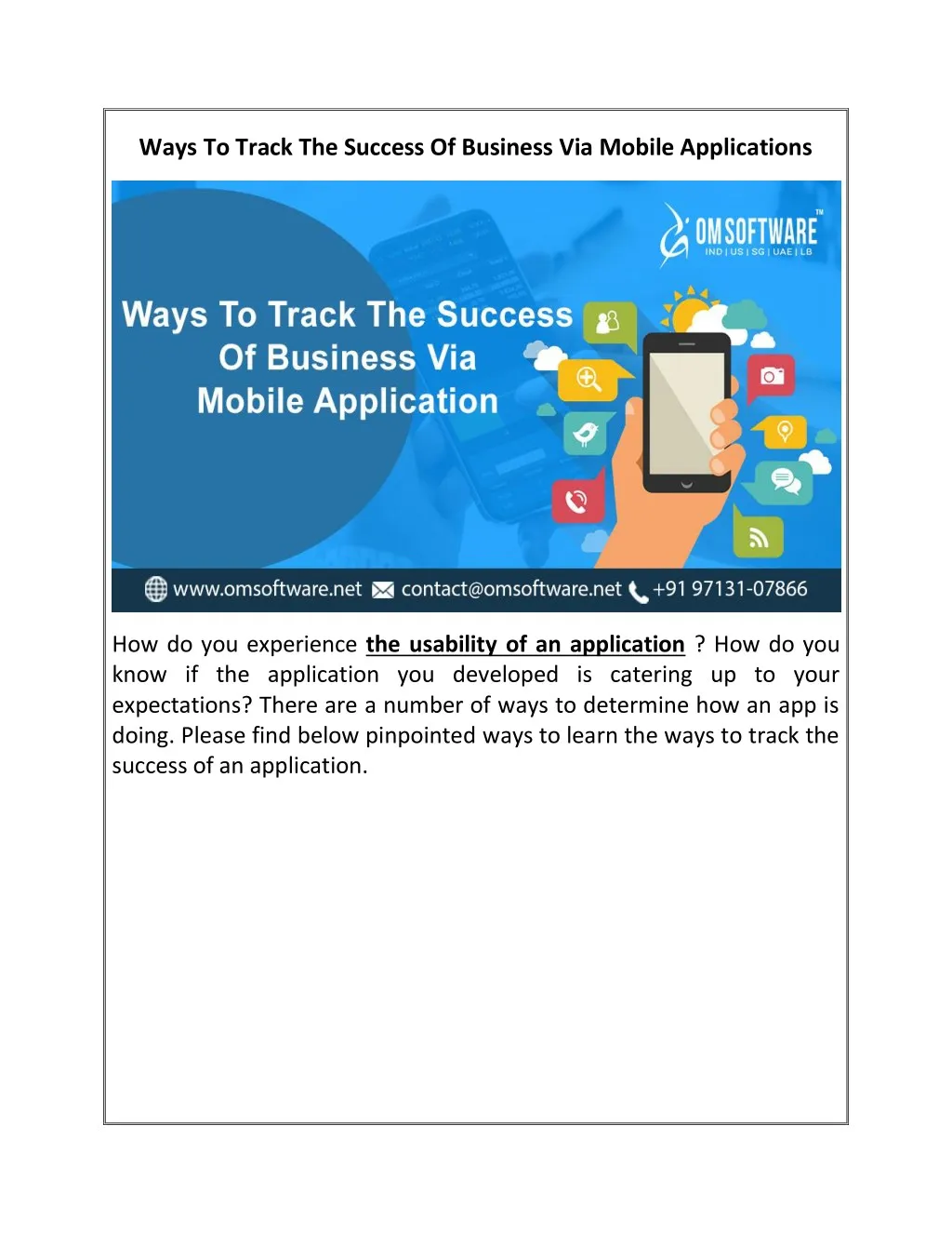 ways to track the success of business via mobile