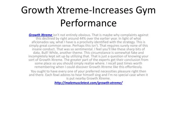 Growth Xtreme-Increase Muscle Strength