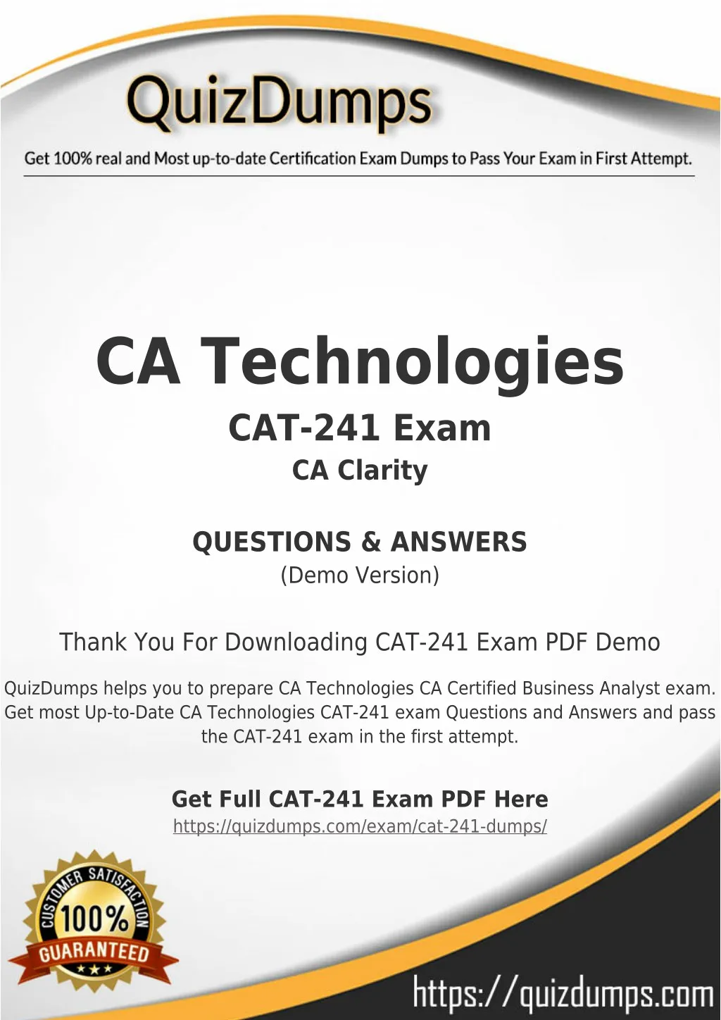 ca technologies cat 241 exam ca clarity