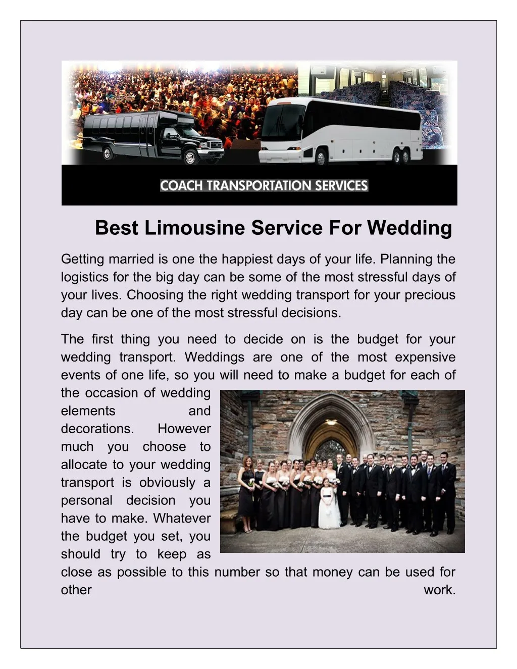 best limousine service for wedding