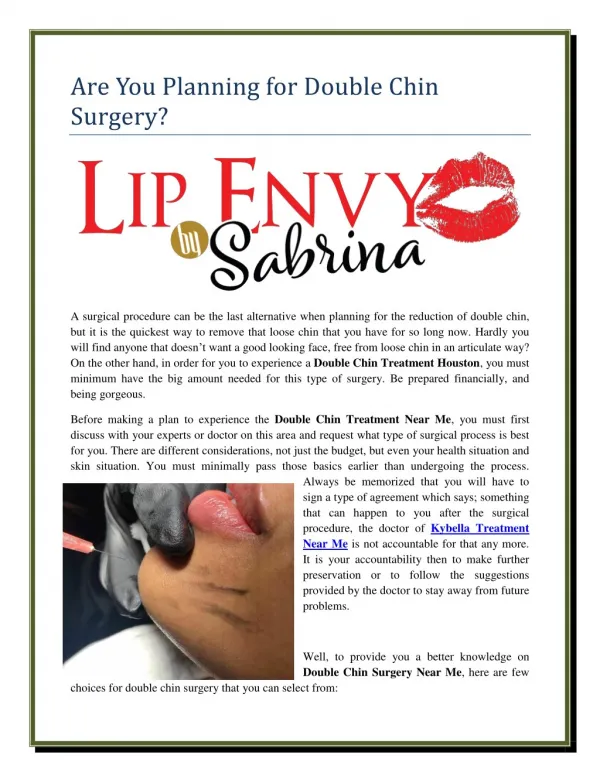 Are You Planning for Double Chin Surgery