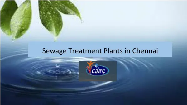 Sewage treatment in Chennai