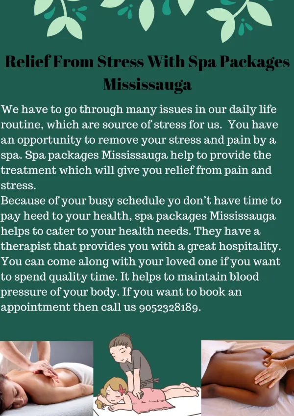 Relief From Stress With Spa Packages Mississauga