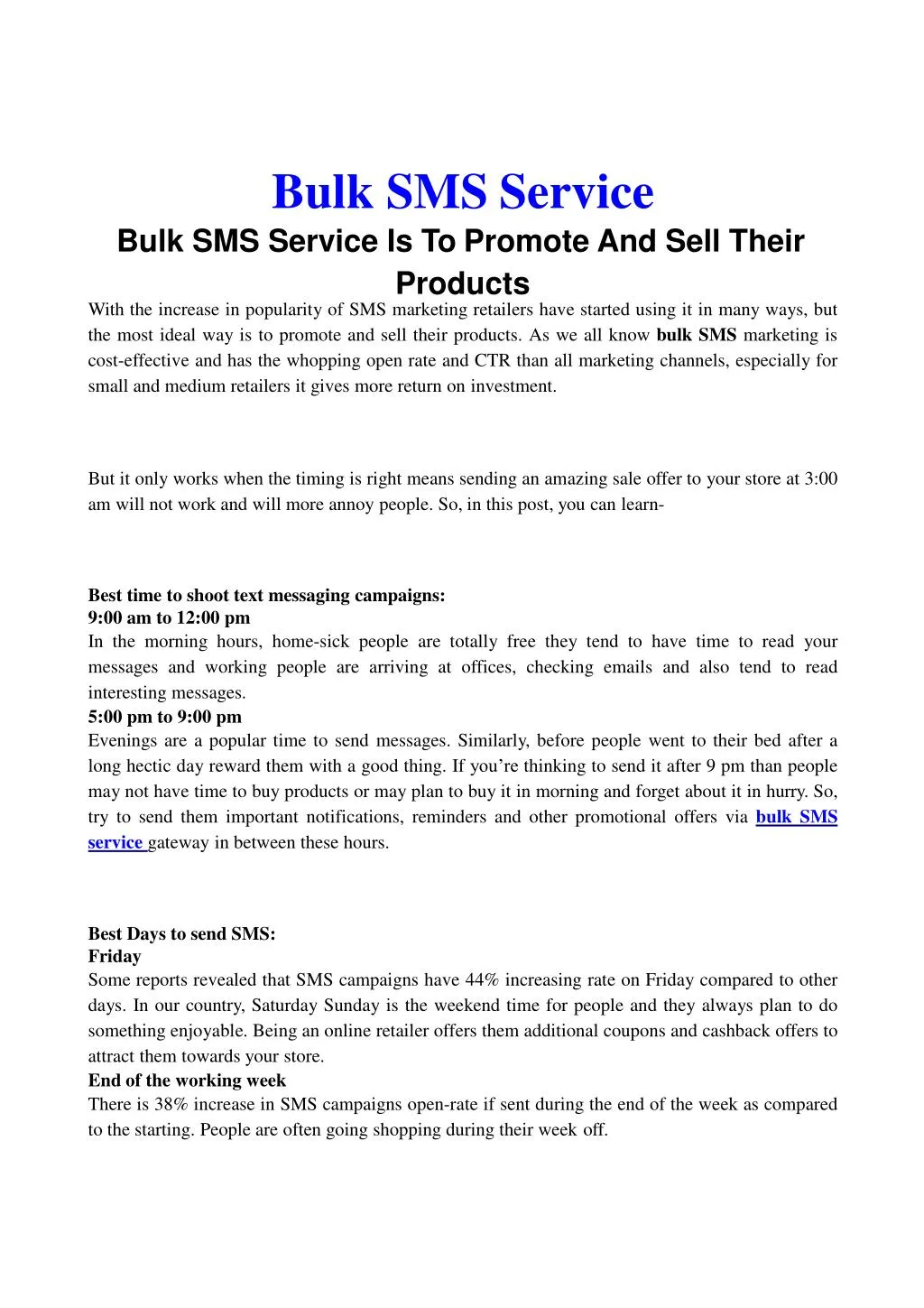 bulk sms service bulk sms service is to promote
