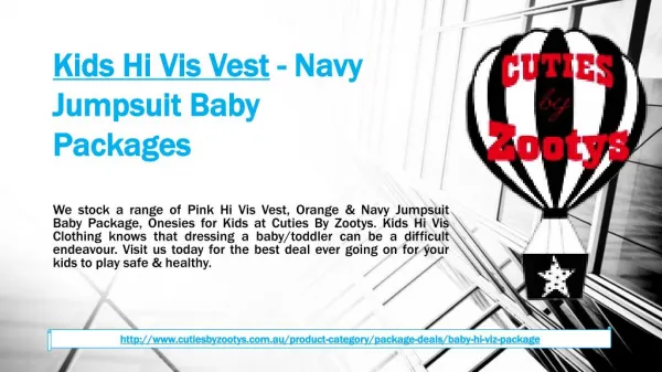 Kids Hi Vis Vest - Navy Jumpsuit Baby Packages