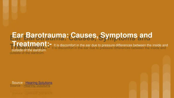 Ear Barotrauma: Pressure in The Ears - Causes, Symptoms & Treatment)