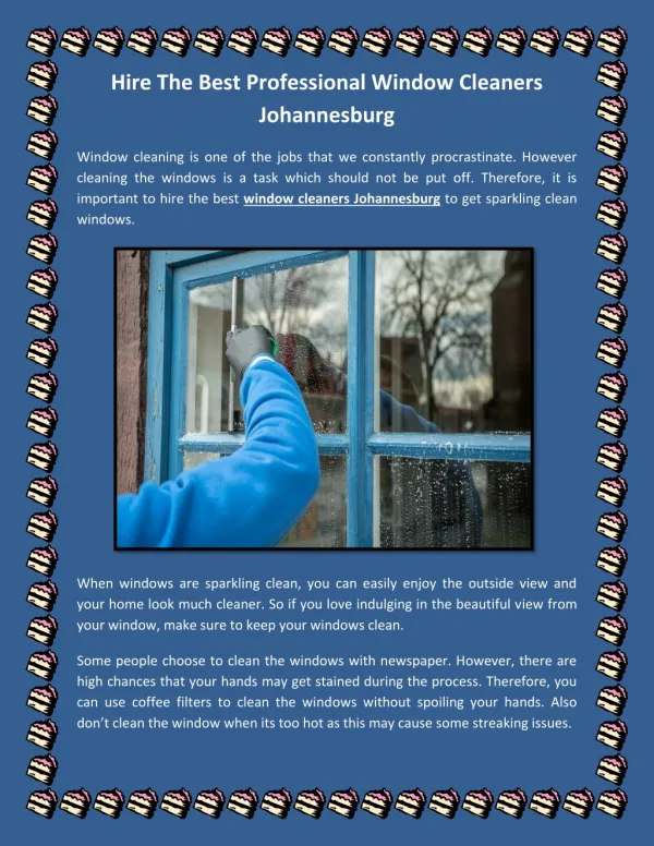 Hire The Best Professional Window Cleaners in Johannesburg