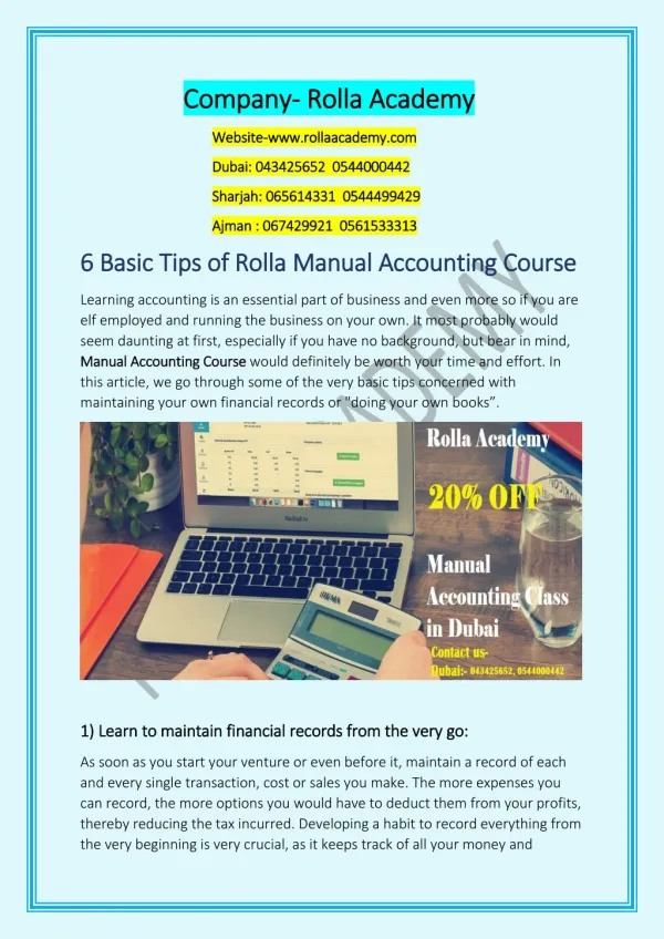 6 Basic Tips of Rolla Manual Accounting Course
