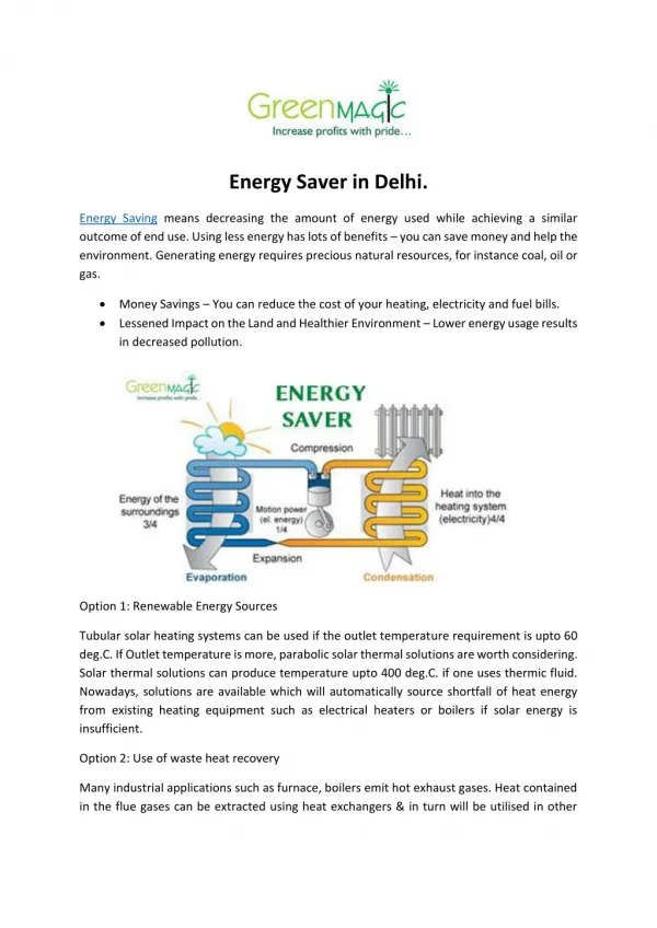 Energy Saver in Delhi.
