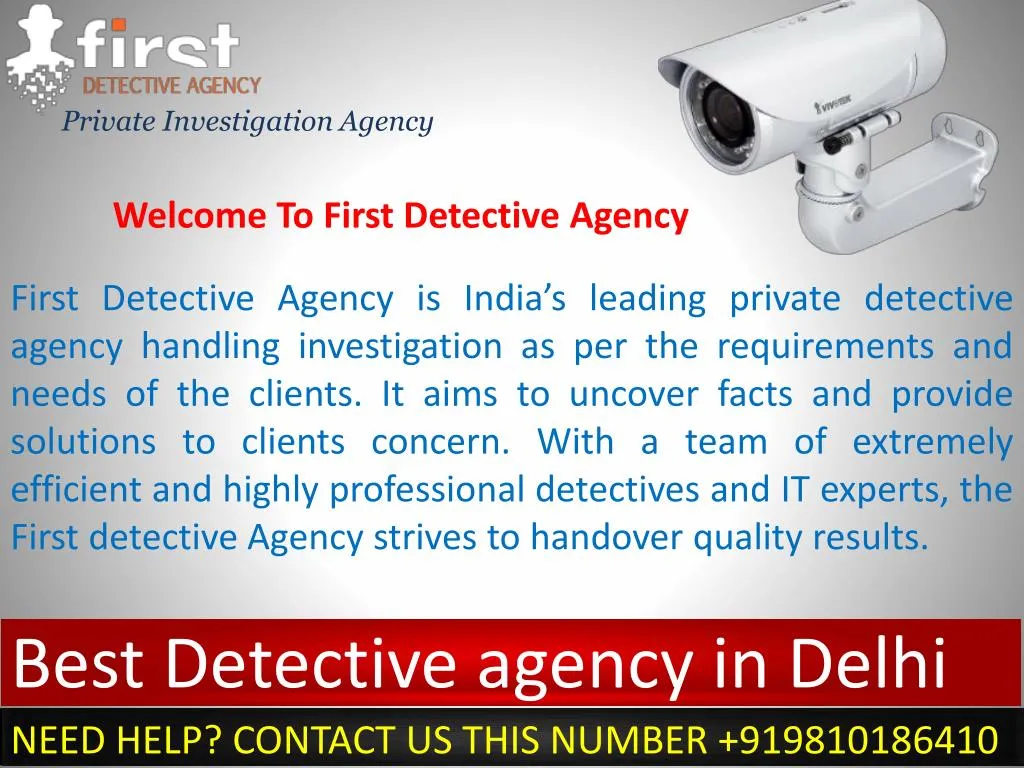 welcome to first detective agency