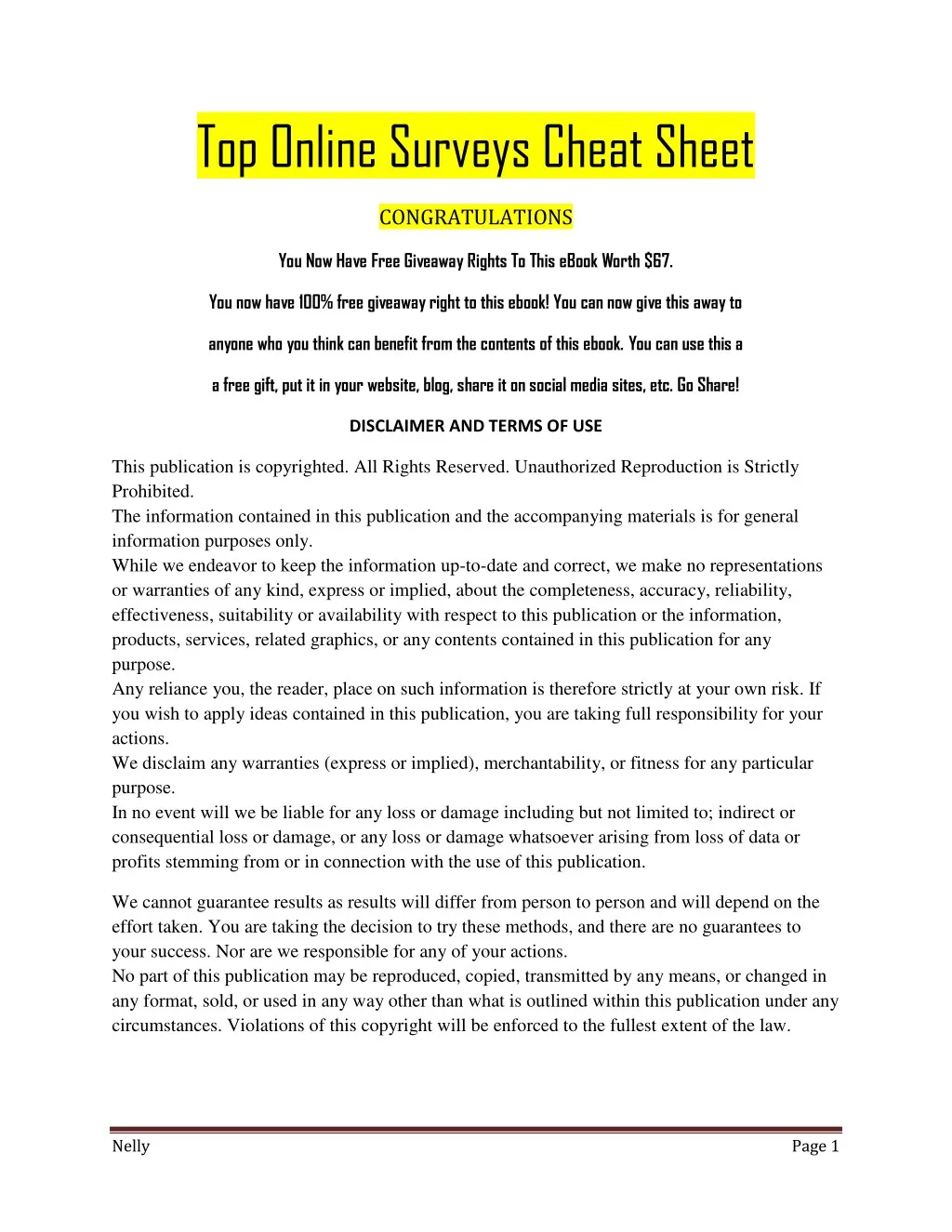 top online surveys cheat sheet