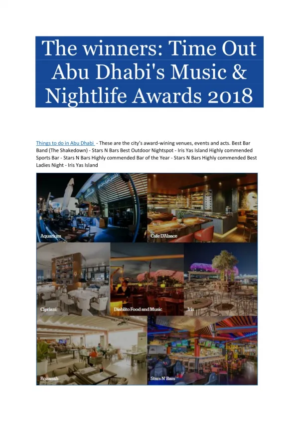 Things to do in Abu Dhabi - Best Places in Abu Dhabi UAE