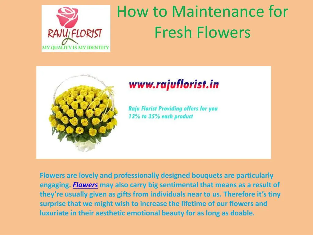 how to maintenance for fresh flowers