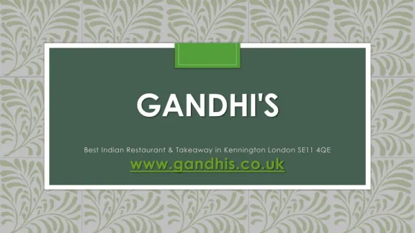 Gandhi's - Best Indian Restaurant & Takeaway in Kennington London