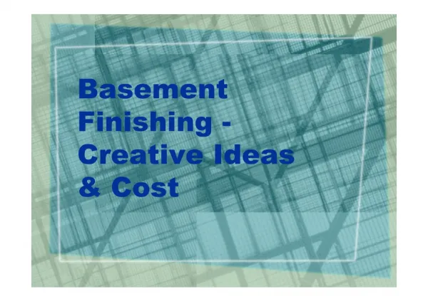 Basement Finishing - Creative Ideas & Cost