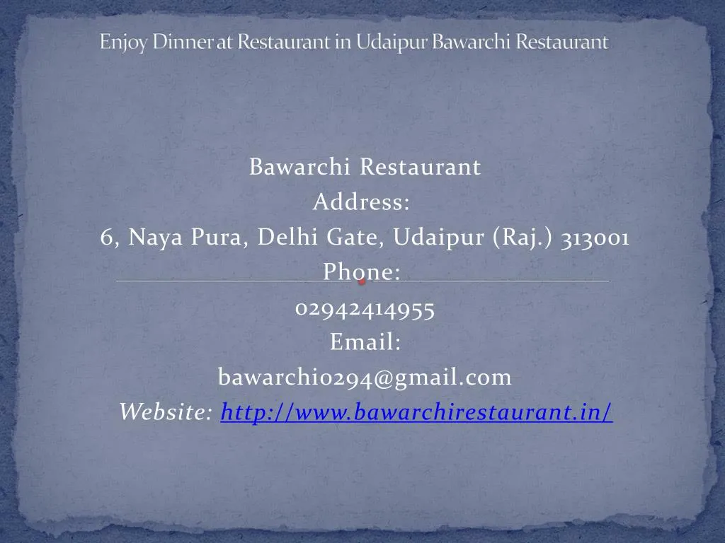 enjoy dinner at restaurant in udaipur bawarchi restaurant