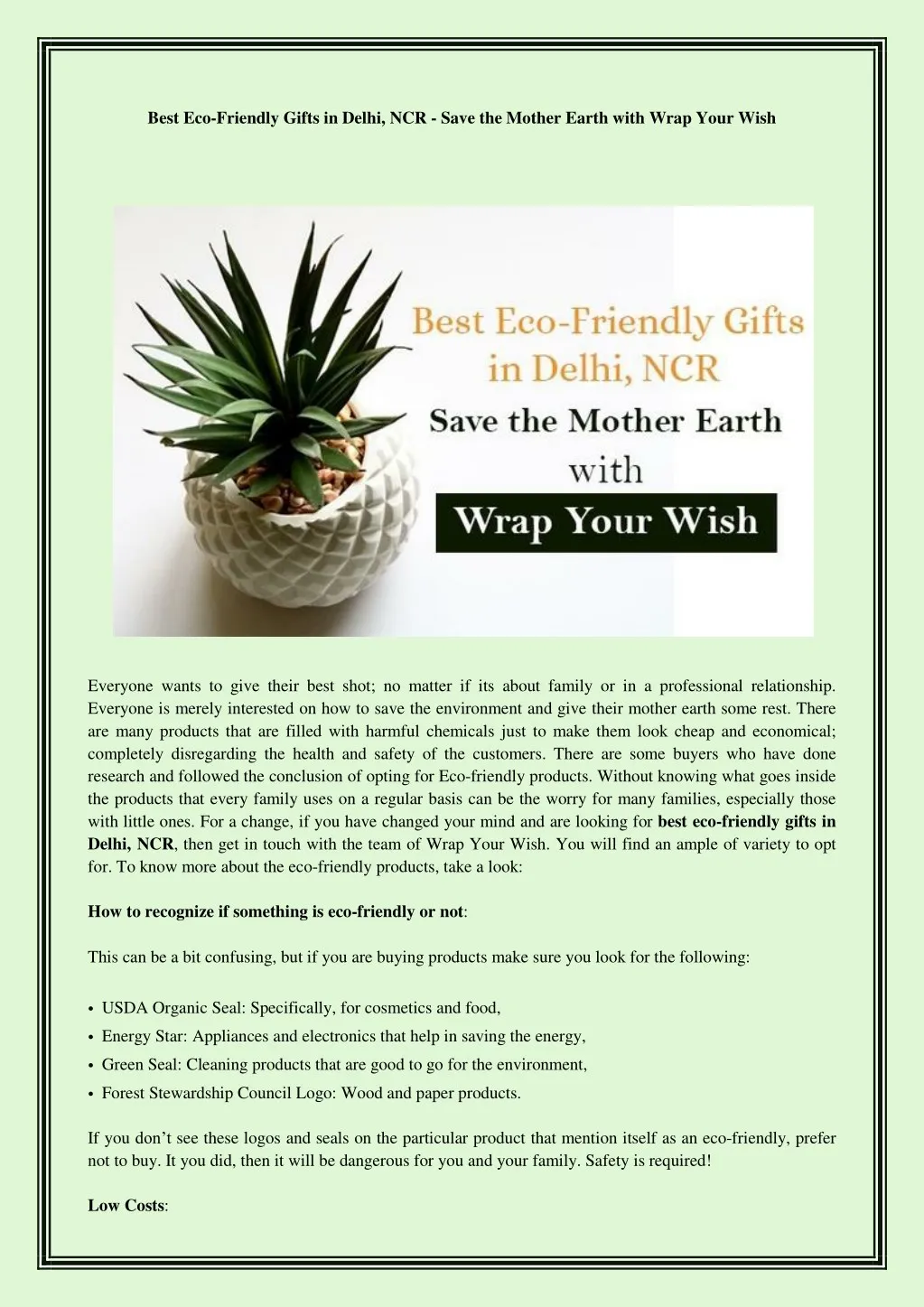 best eco friendly gifts in delhi ncr save