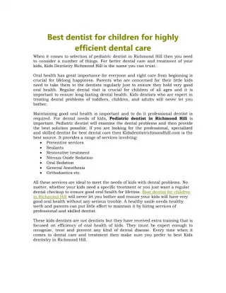 Best dentist for children for highly efficient dental care - slide 1