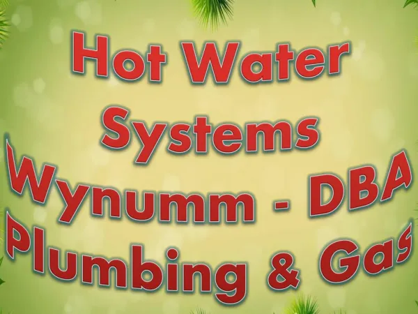 Hot Water Systems Wynumm - DBA Plumbing & Gas