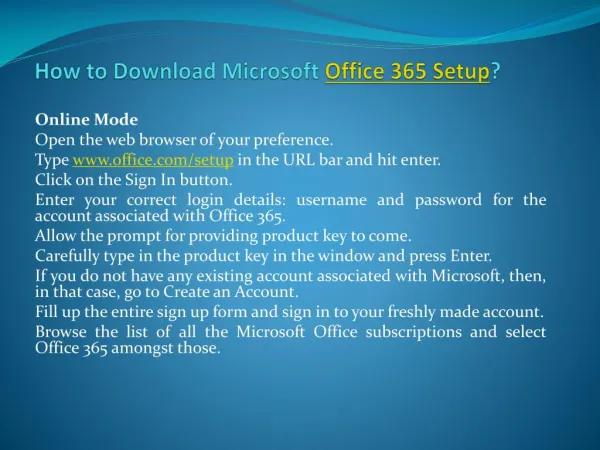 How to Download and Install Office Setup