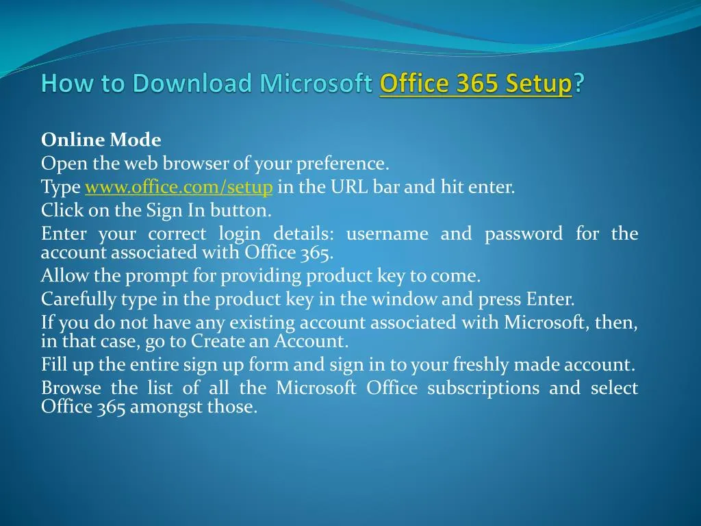 how to download microsoft office 365 setup