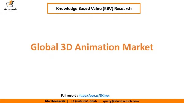 Global 3D Animation Market to reach a market size of $20.7 billion by 2022 – KBV Research