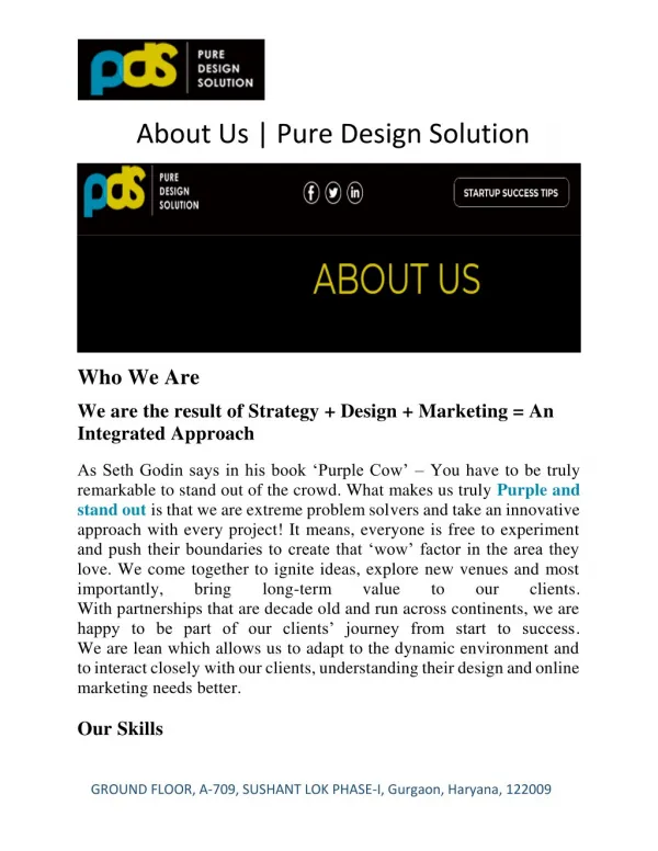 About Us | Pure Design Solution