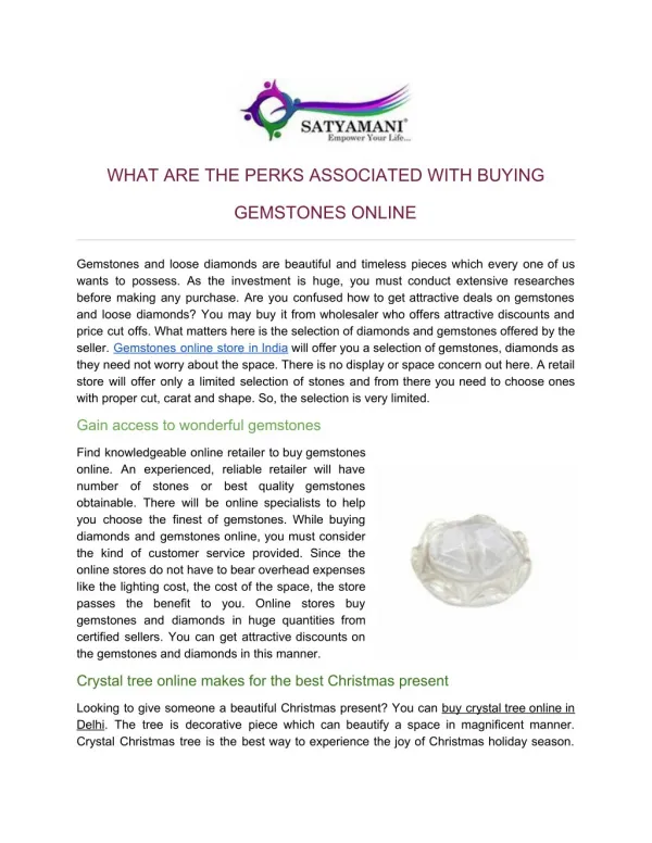 WHAT ARE THE PERKS ASSOCIATED WITH BUYING GEMSTONES ONLINE